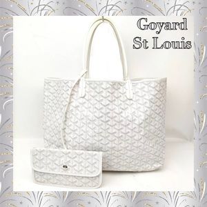 Goyard St Louis PM White & Grey with pouch nice condition